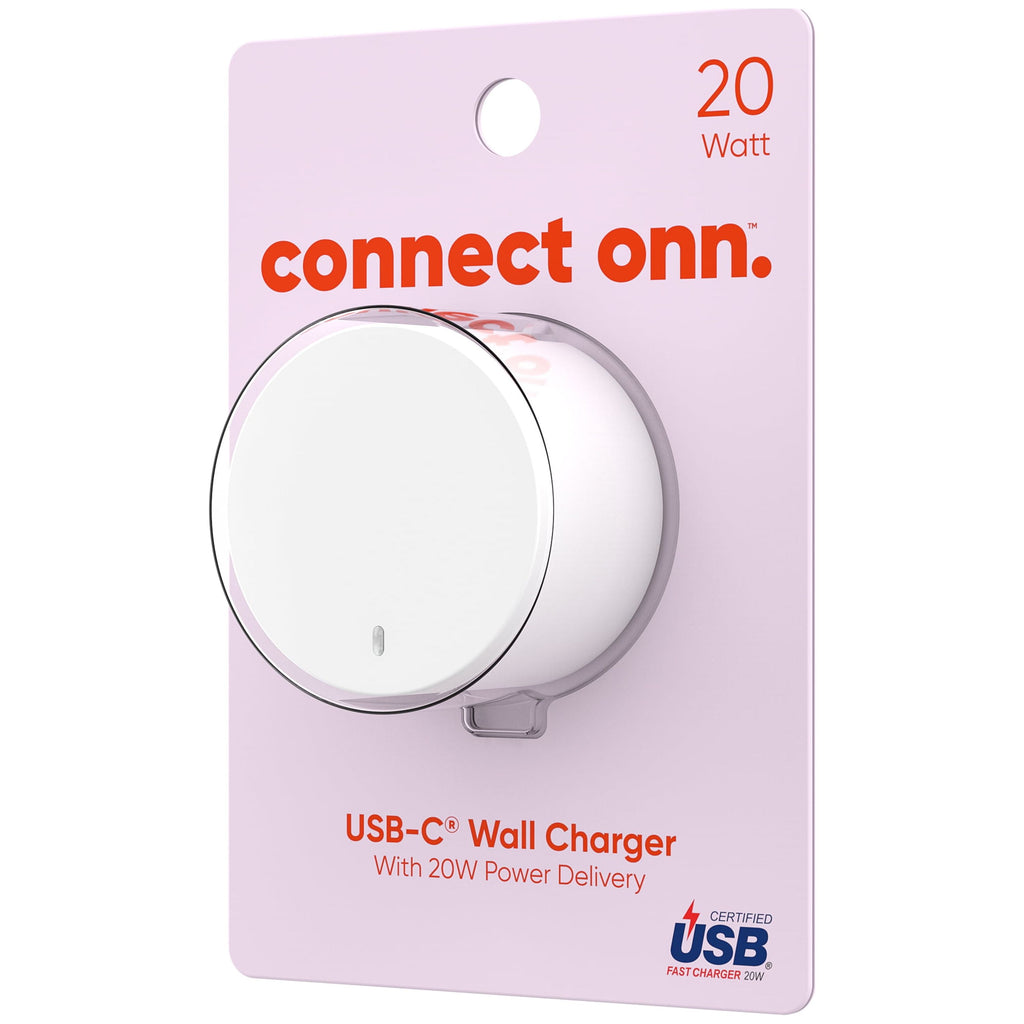 ONN White 20W USB-C Wall Charger
