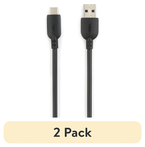 (2 Pack) Black 10' USB-C to USB-A Charging Cable, USBIF Certified