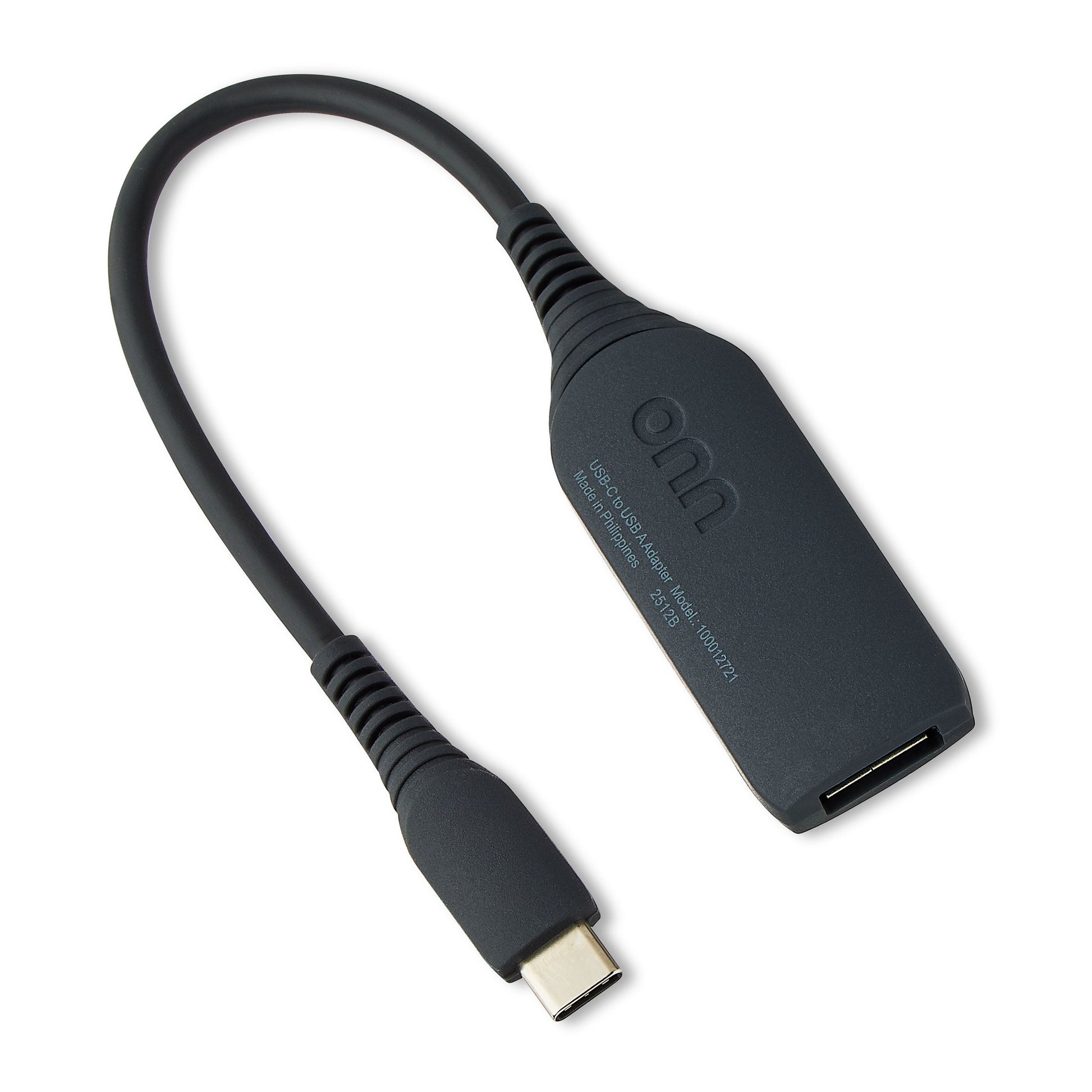 Black USB-C to USB Female Adapter, 4"